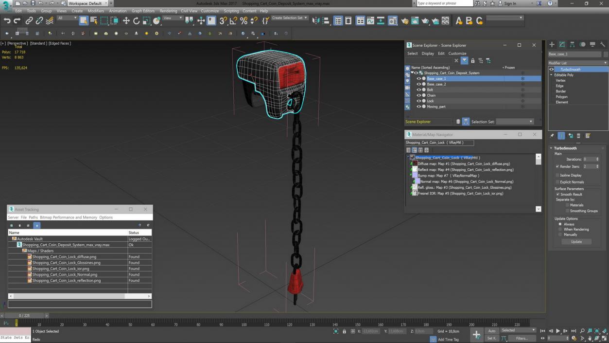 3D Shopping Cart Coin Deposit System model