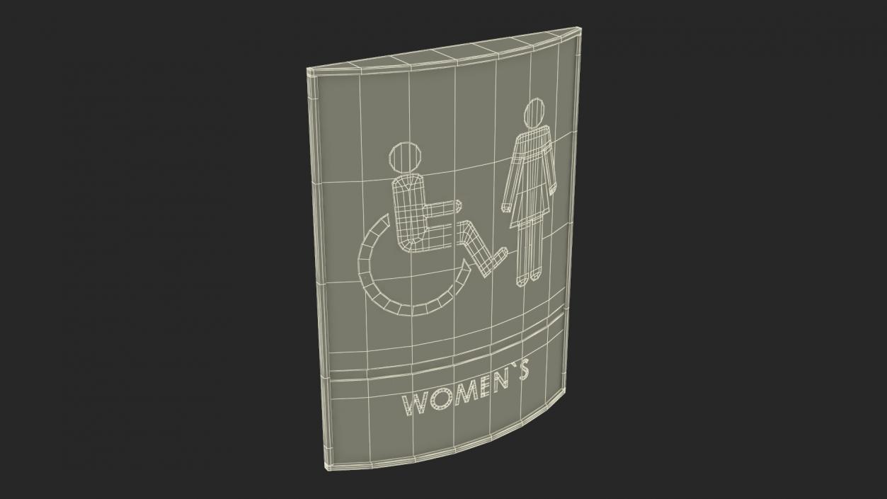 3D Womens Accessible Restroom Sign