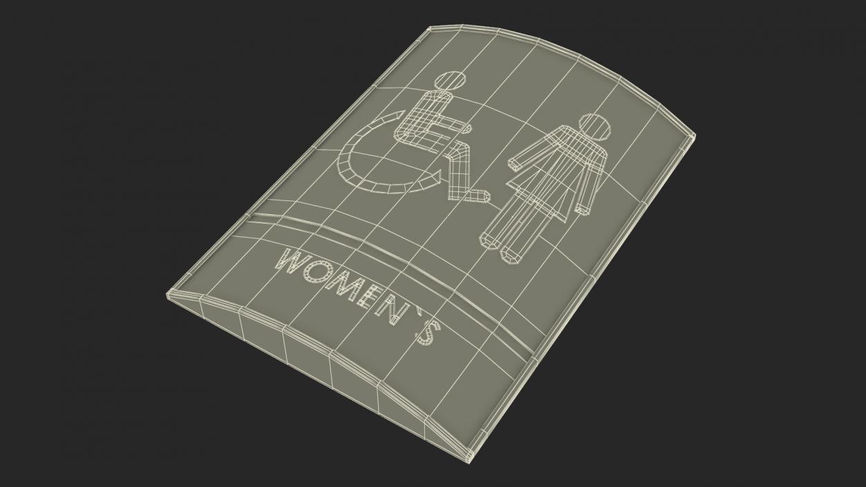 3D Womens Accessible Restroom Sign