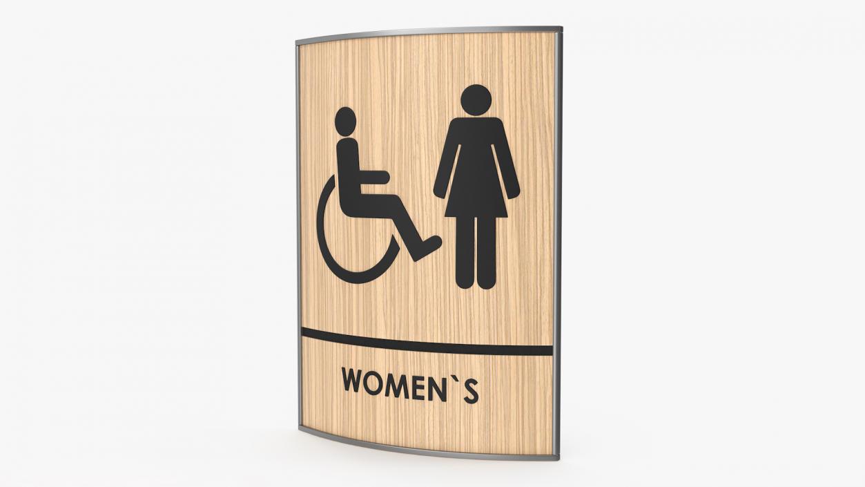 3D Womens Accessible Restroom Sign