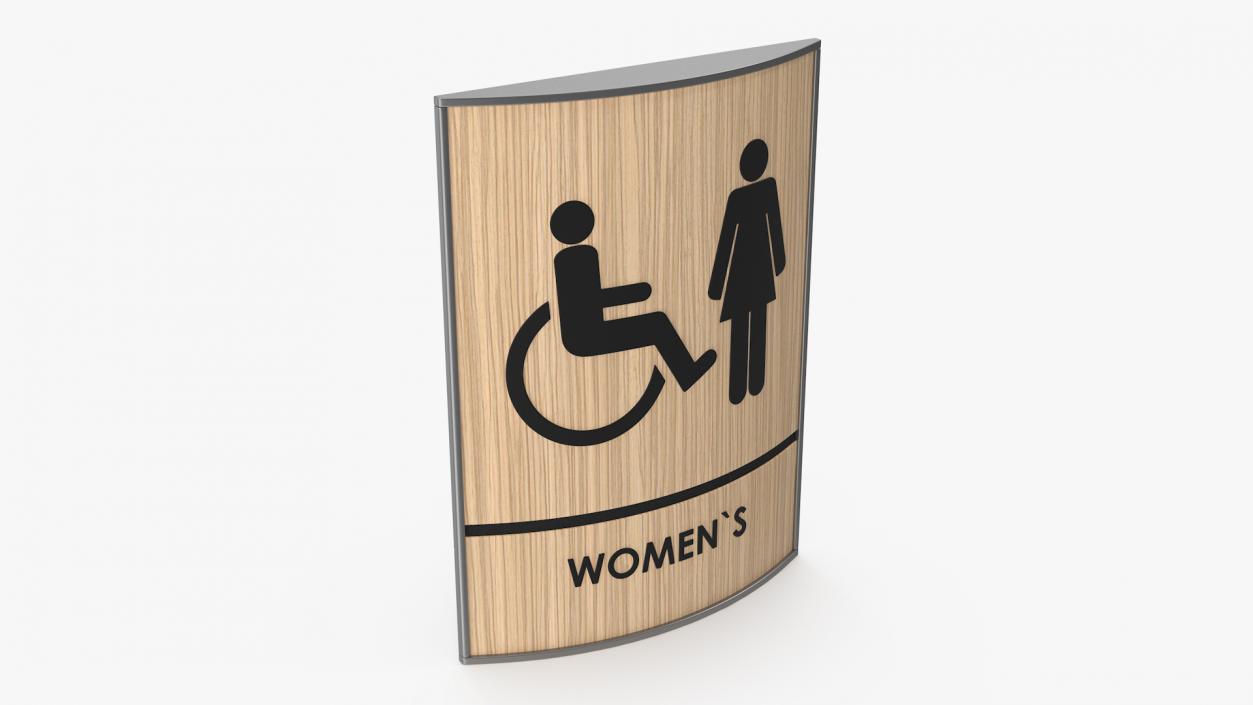 3D Womens Accessible Restroom Sign