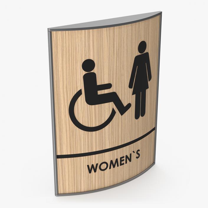 3D Womens Accessible Restroom Sign