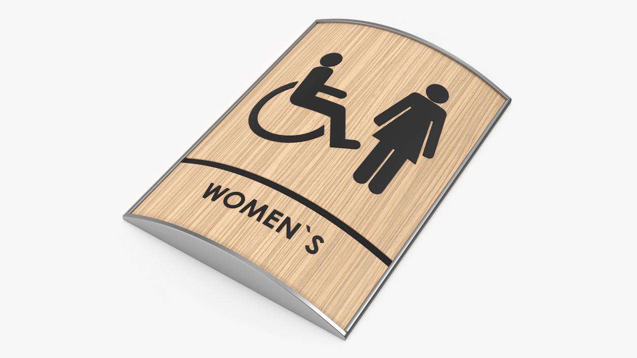 3D Womens Accessible Restroom Sign