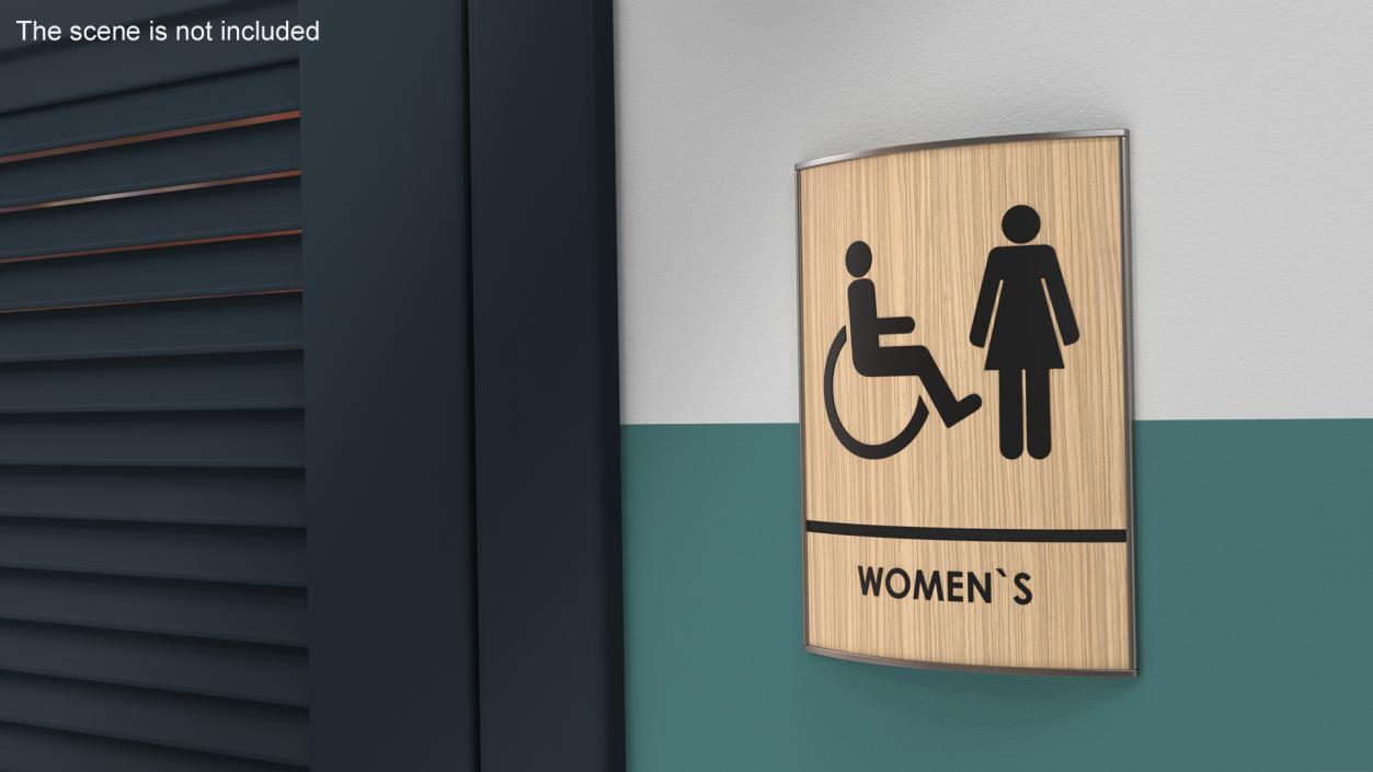 3D Womens Accessible Restroom Sign