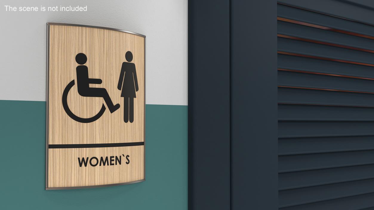 3D Womens Accessible Restroom Sign