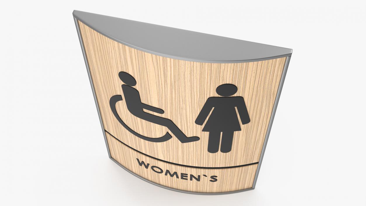 3D Womens Accessible Restroom Sign