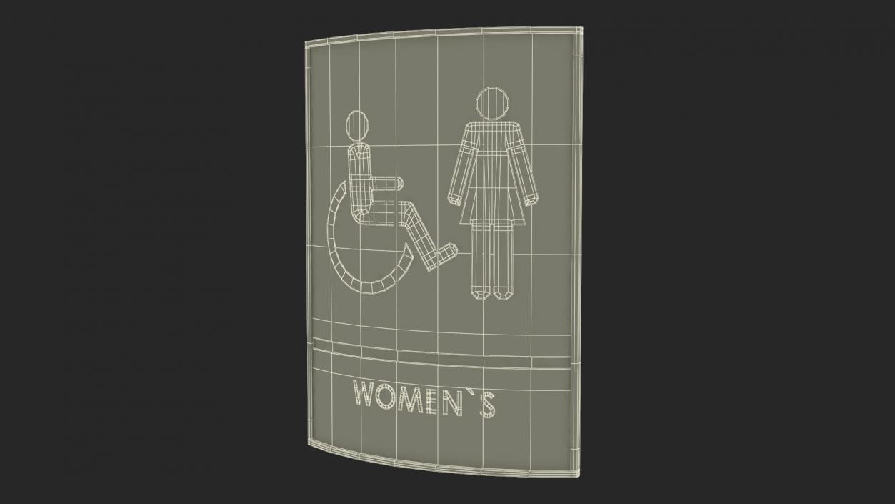 3D Womens Accessible Restroom Sign