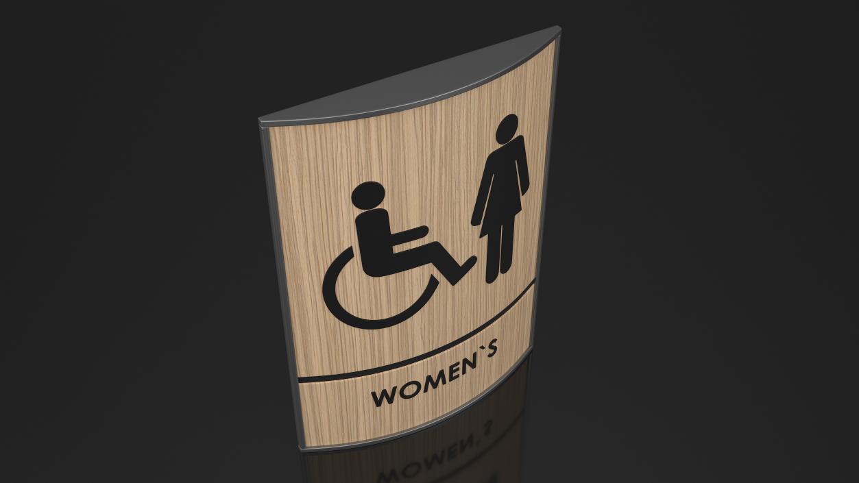 3D Womens Accessible Restroom Sign