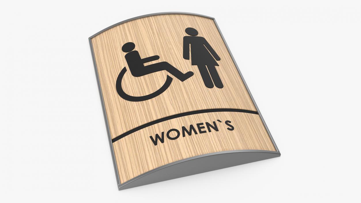 3D Womens Accessible Restroom Sign