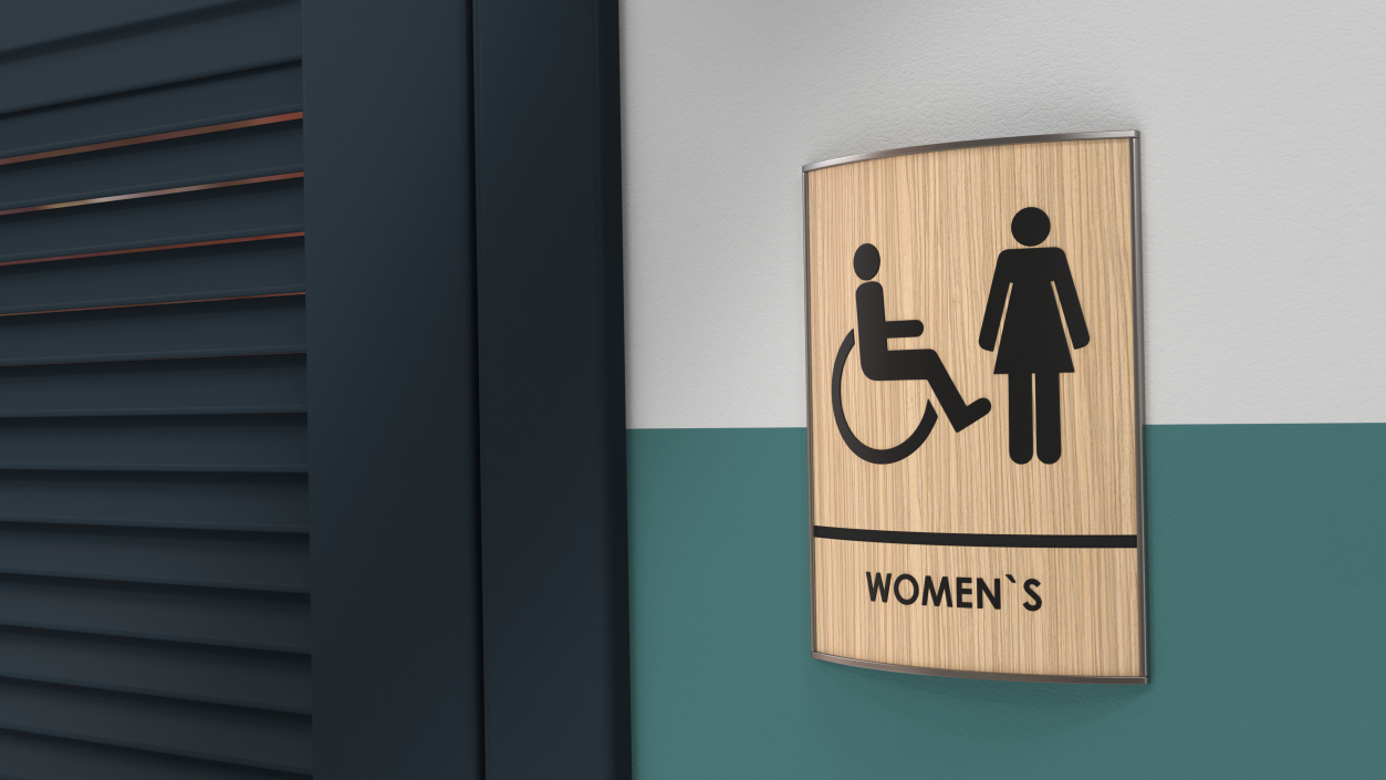 3D Womens Accessible Restroom Sign