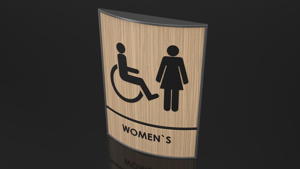 3D Womens Accessible Restroom Sign