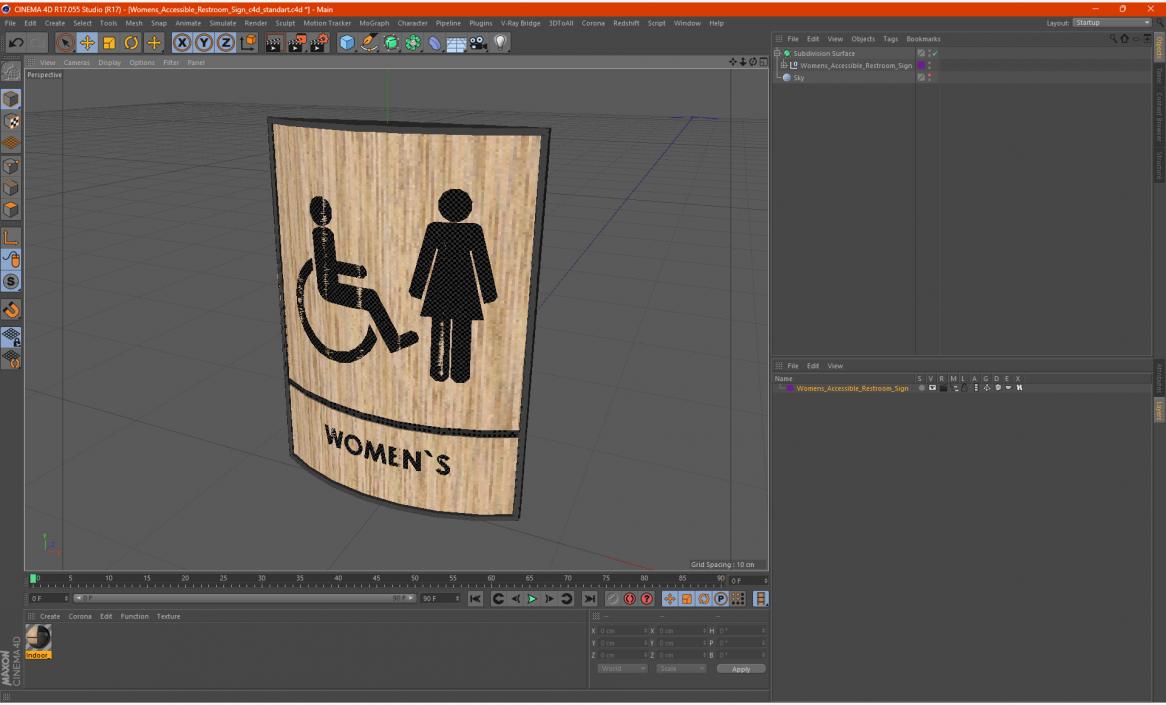 3D Womens Accessible Restroom Sign