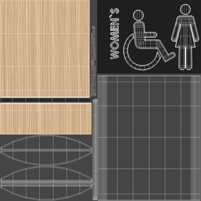 3D Womens Accessible Restroom Sign