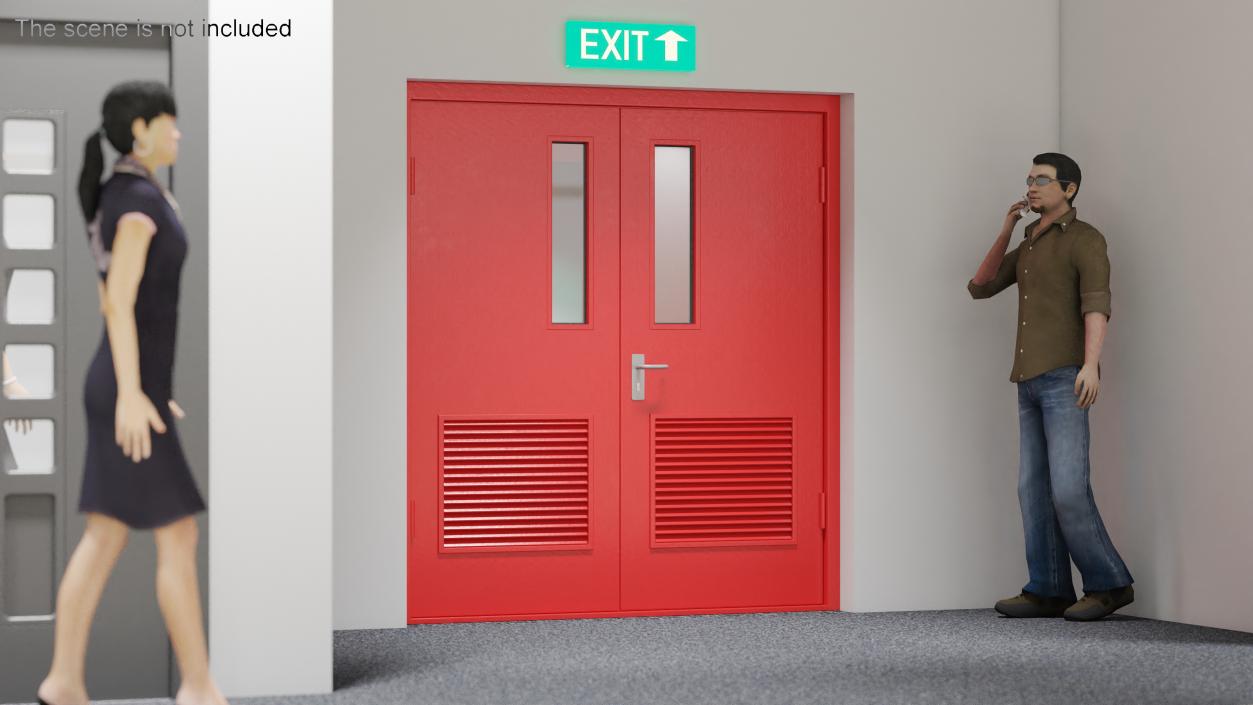 Fire Doors Double 3D