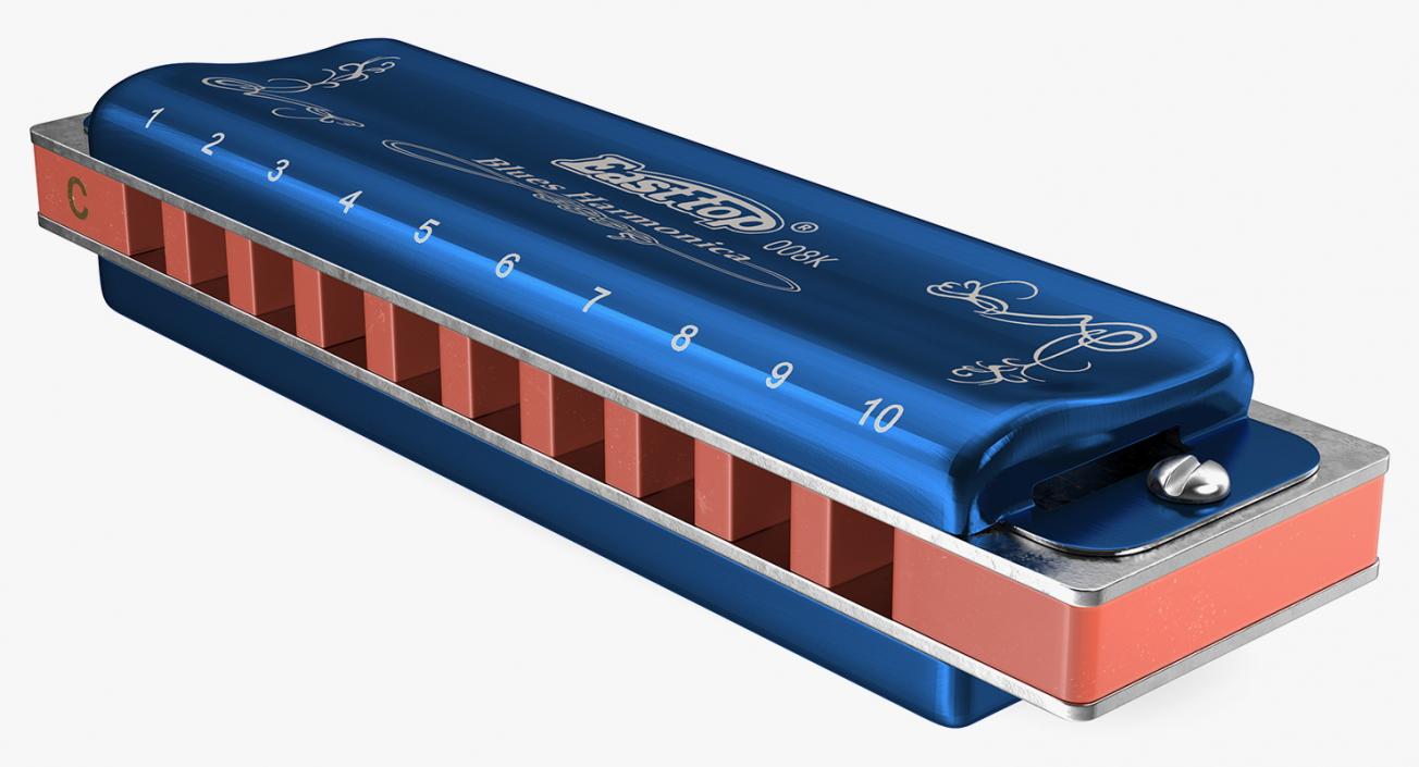 3D model Boseno 10 Holes Double Tremolo Harmonica