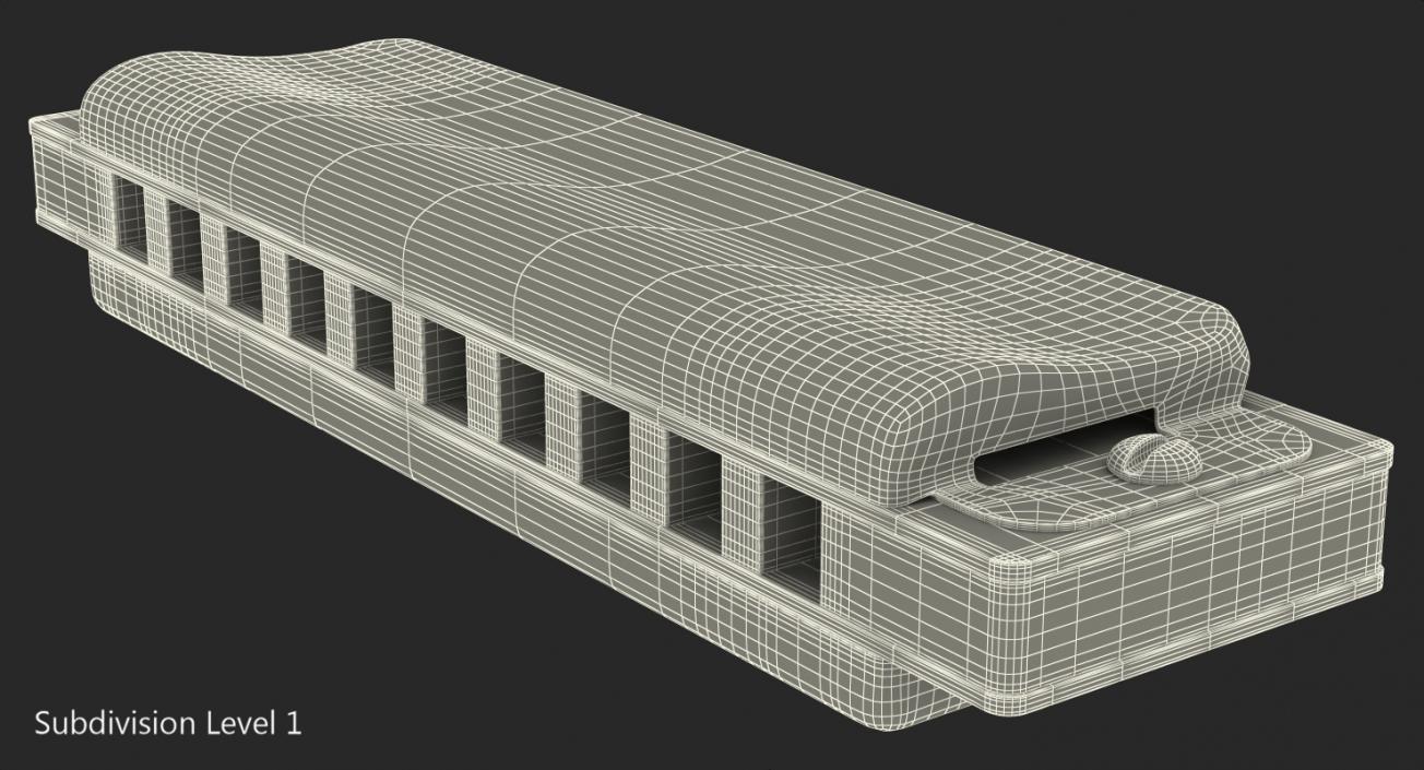 3D model Boseno 10 Holes Double Tremolo Harmonica