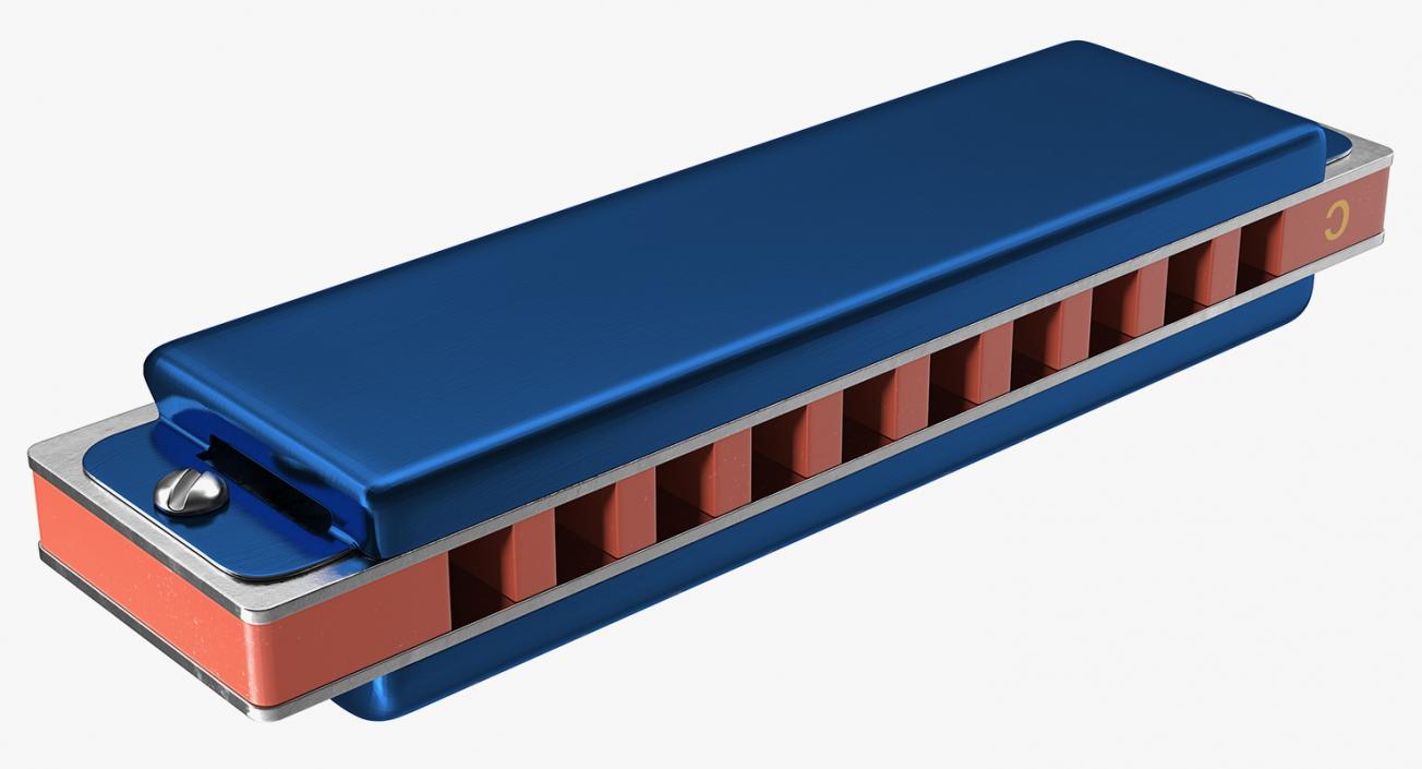 3D model Boseno 10 Holes Double Tremolo Harmonica