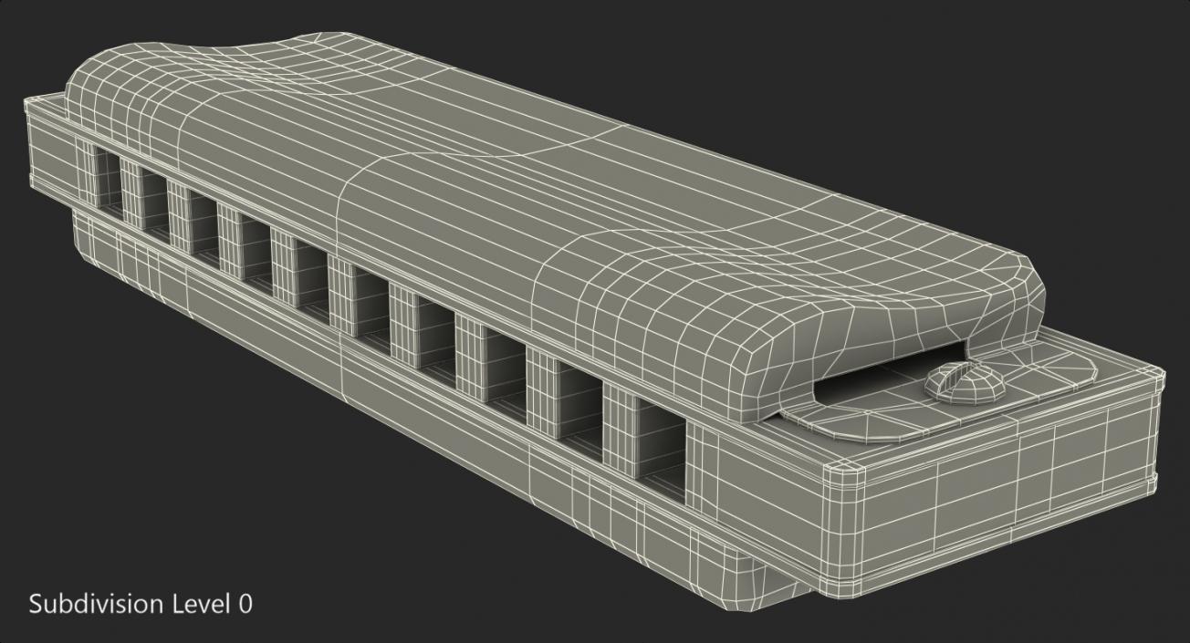 3D model Boseno 10 Holes Double Tremolo Harmonica