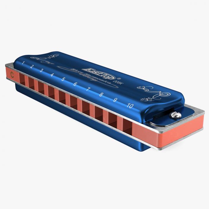 3D model Boseno 10 Holes Double Tremolo Harmonica