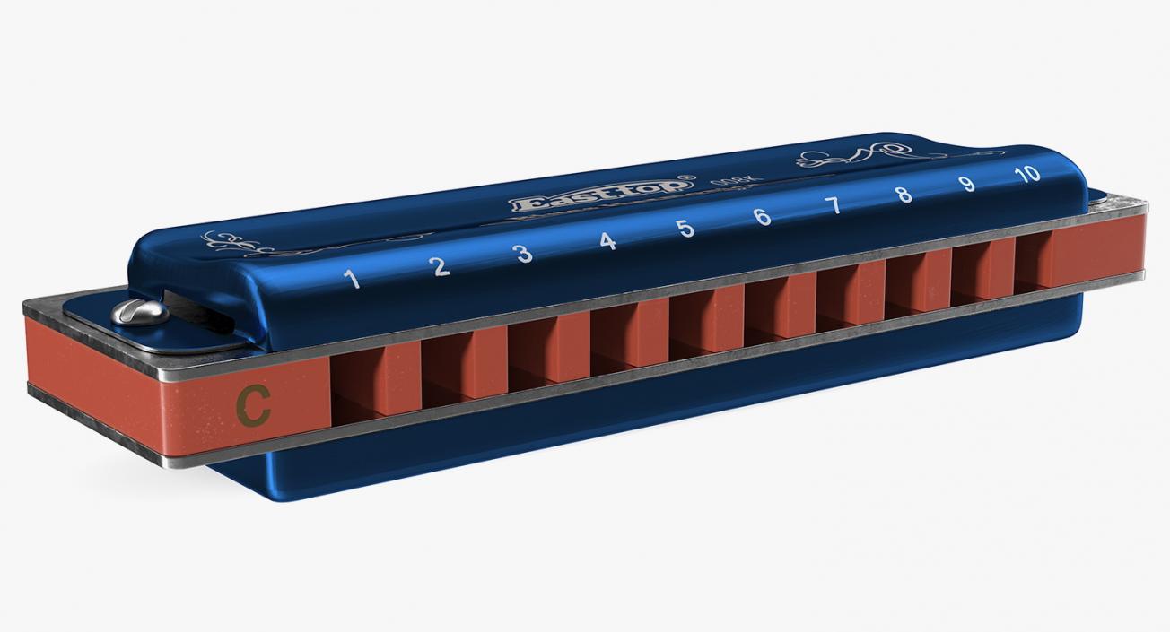 3D model Boseno 10 Holes Double Tremolo Harmonica