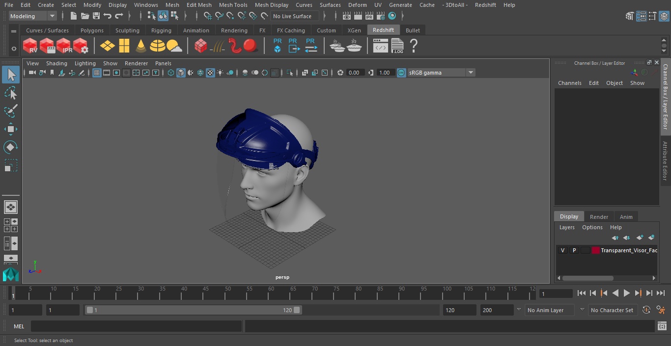 Transparent Visor Face Shield 3D model