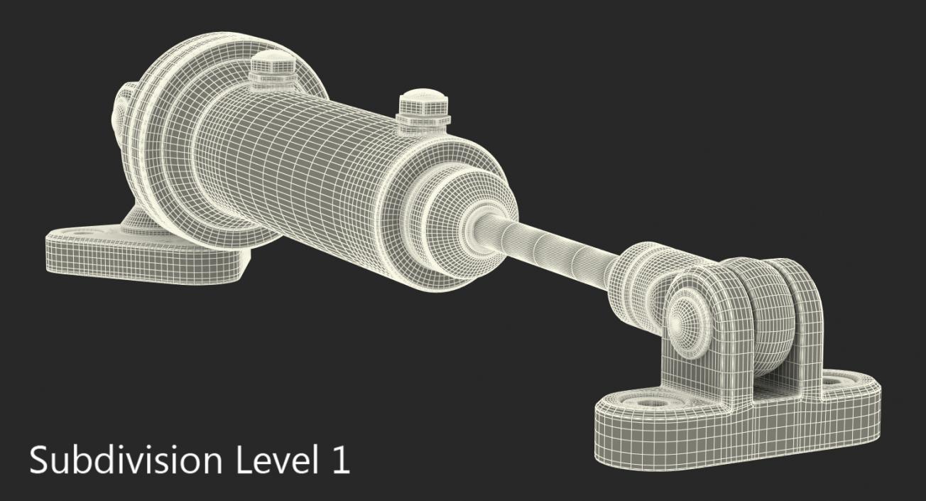Anodized Hydraulic Cylinder 2 3D model