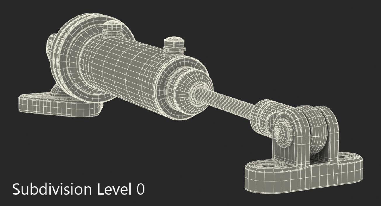 Anodized Hydraulic Cylinder 2 3D model