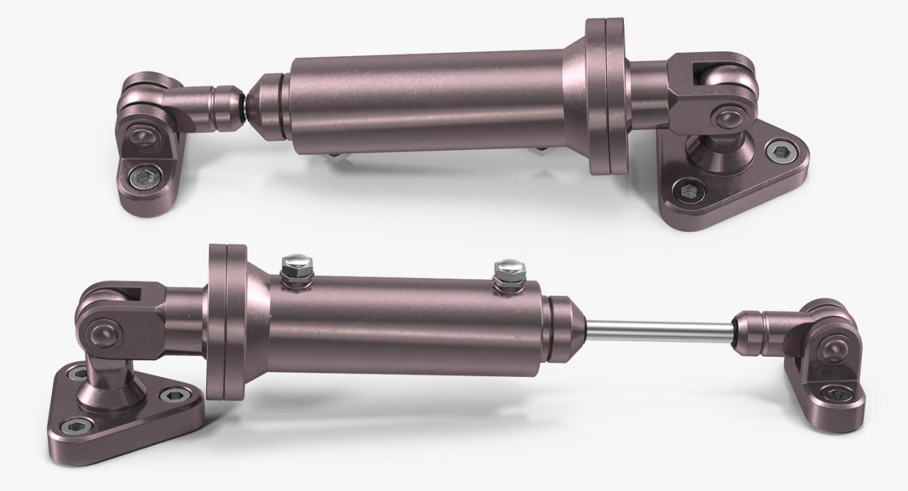 Anodized Hydraulic Cylinder 2 3D model