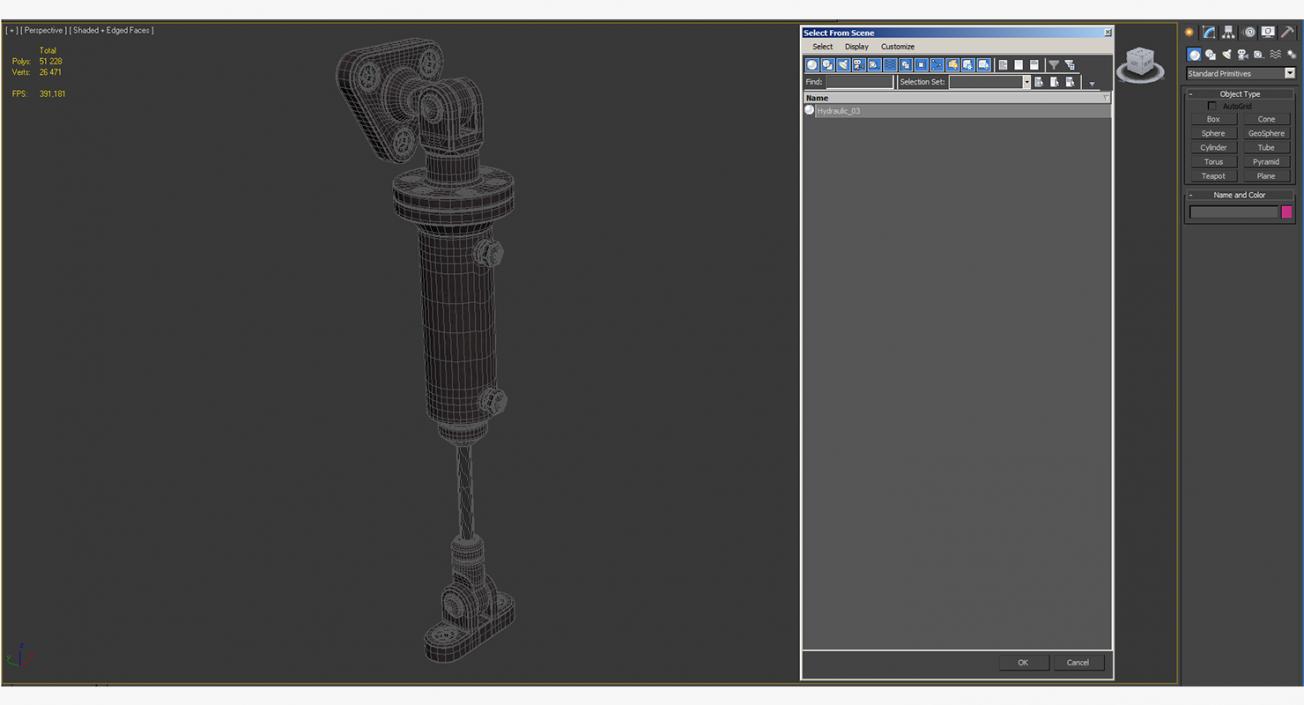 Anodized Hydraulic Cylinder 2 3D model