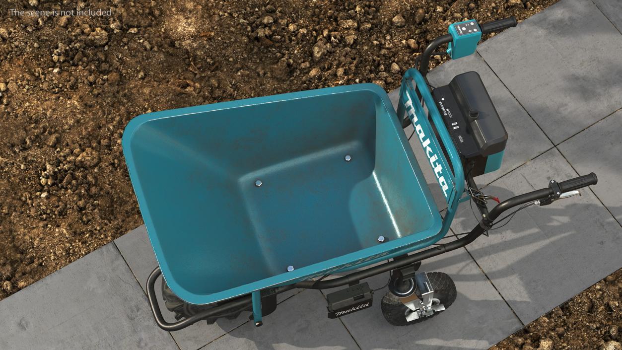 Makita DCU180ZB Electric Wheelbarrow with Bucket Dusty 3D model