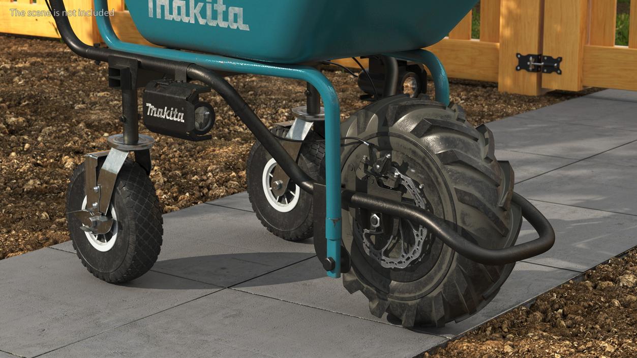 Makita DCU180ZB Electric Wheelbarrow with Bucket Dusty 3D model