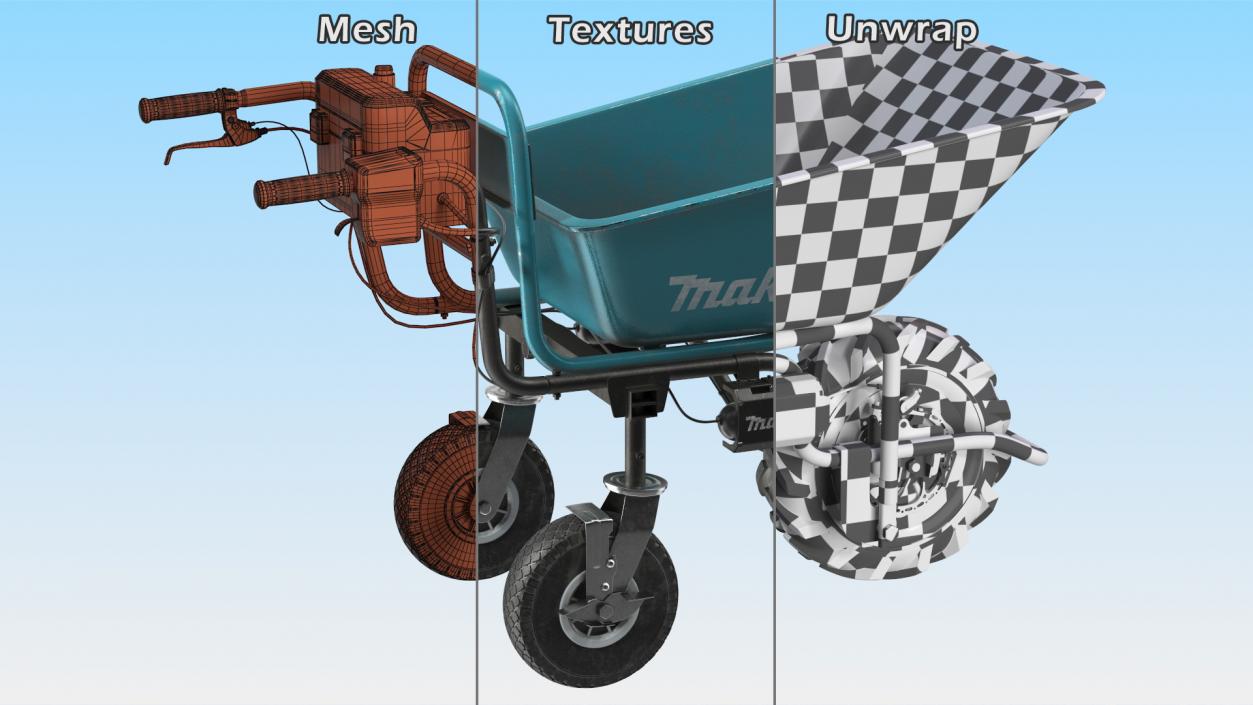 Makita DCU180ZB Electric Wheelbarrow with Bucket Dusty 3D model