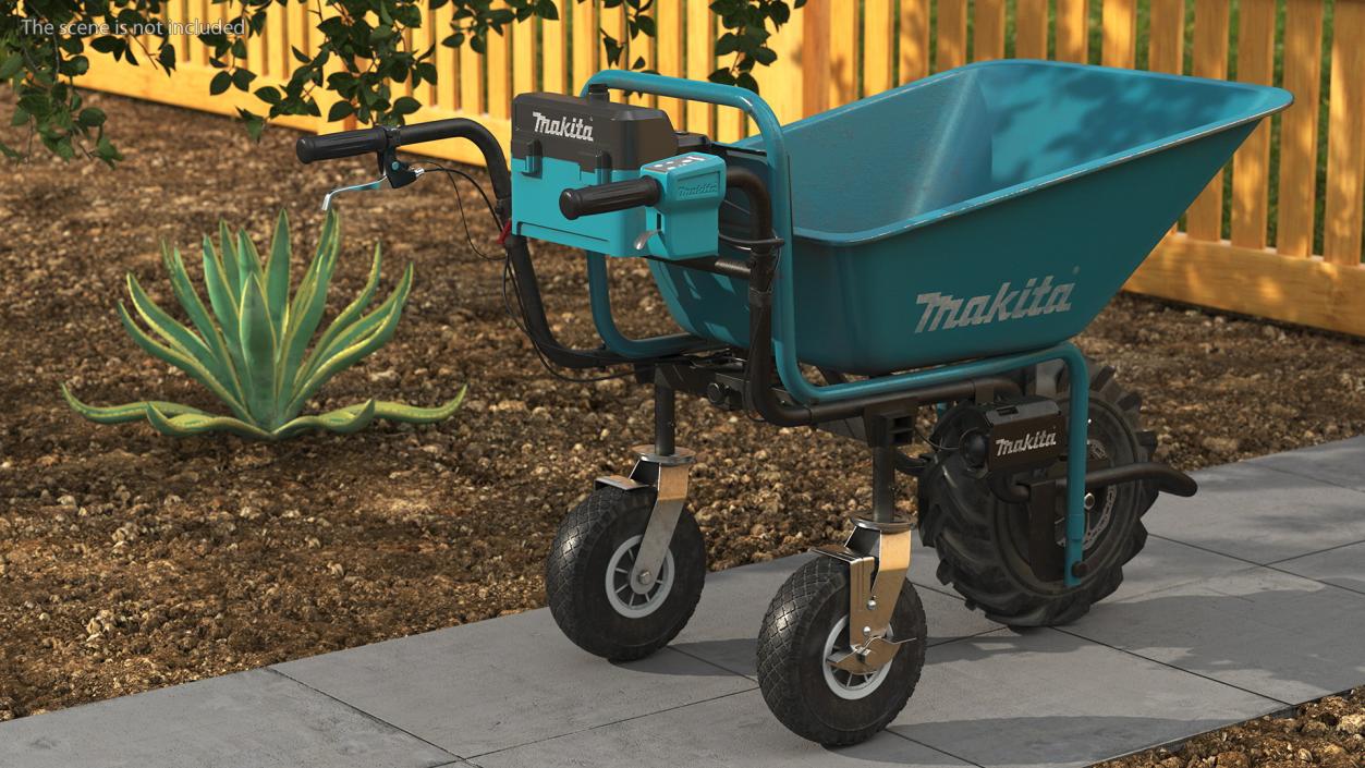 Makita DCU180ZB Electric Wheelbarrow with Bucket Dusty 3D model