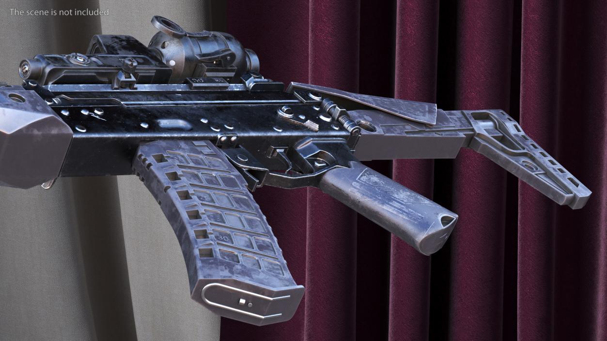 Shabby Military Assault Rifle AK-12 with Optics 3D