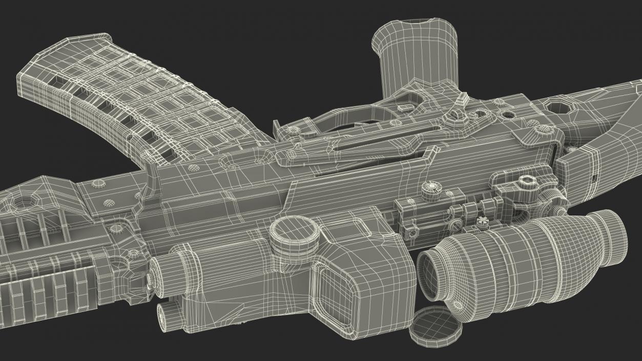 Shabby Military Assault Rifle AK-12 with Optics 3D