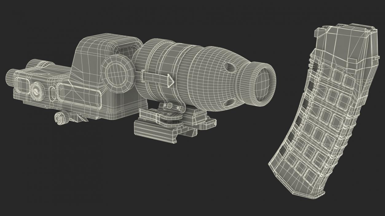 Shabby Military Assault Rifle AK-12 with Optics 3D