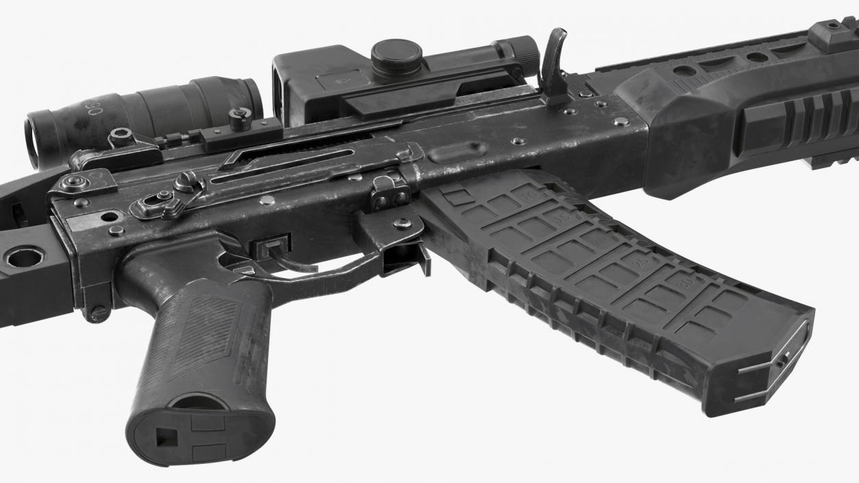 Shabby Military Assault Rifle AK-12 with Optics 3D