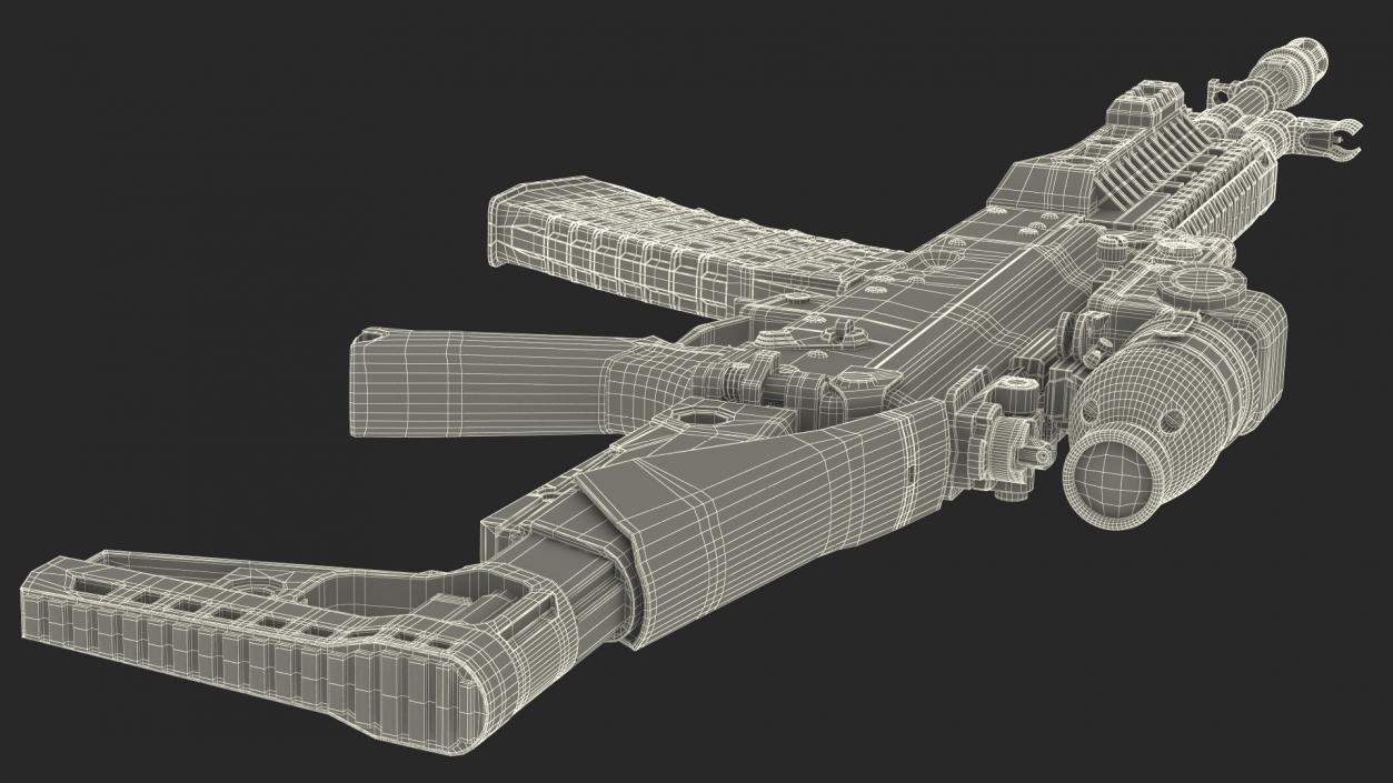 Shabby Military Assault Rifle AK-12 with Optics 3D