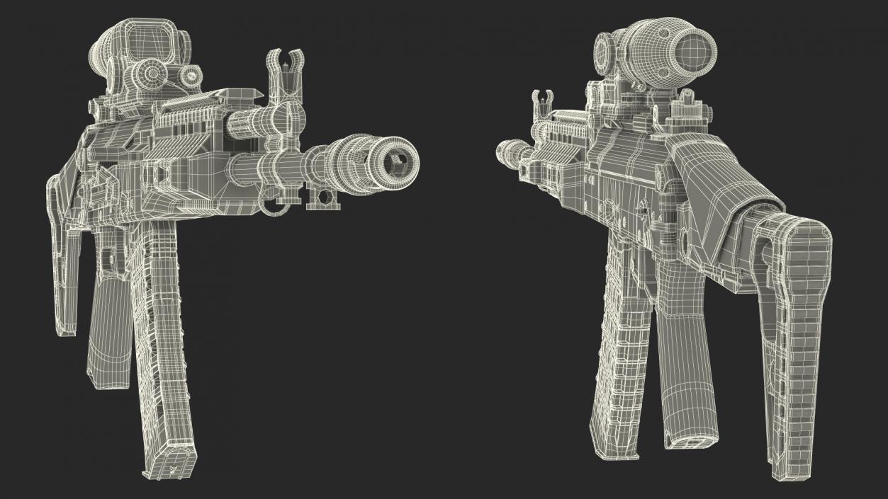 Shabby Military Assault Rifle AK-12 with Optics 3D