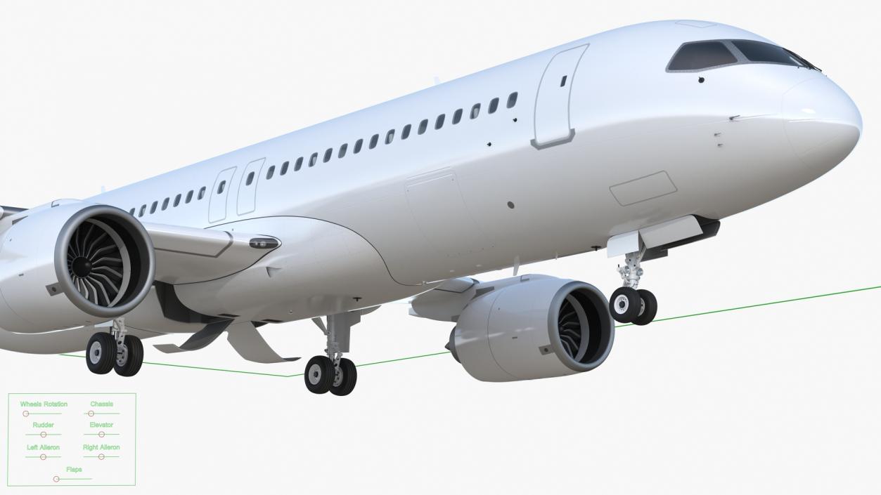 Narrow Body Airliner Rigged 3D