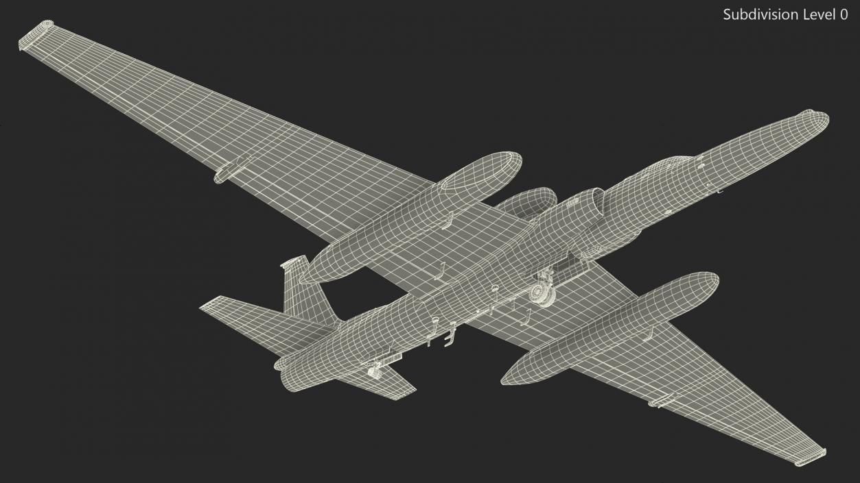 3D model High Altitude Surveillance Aircraft Grey