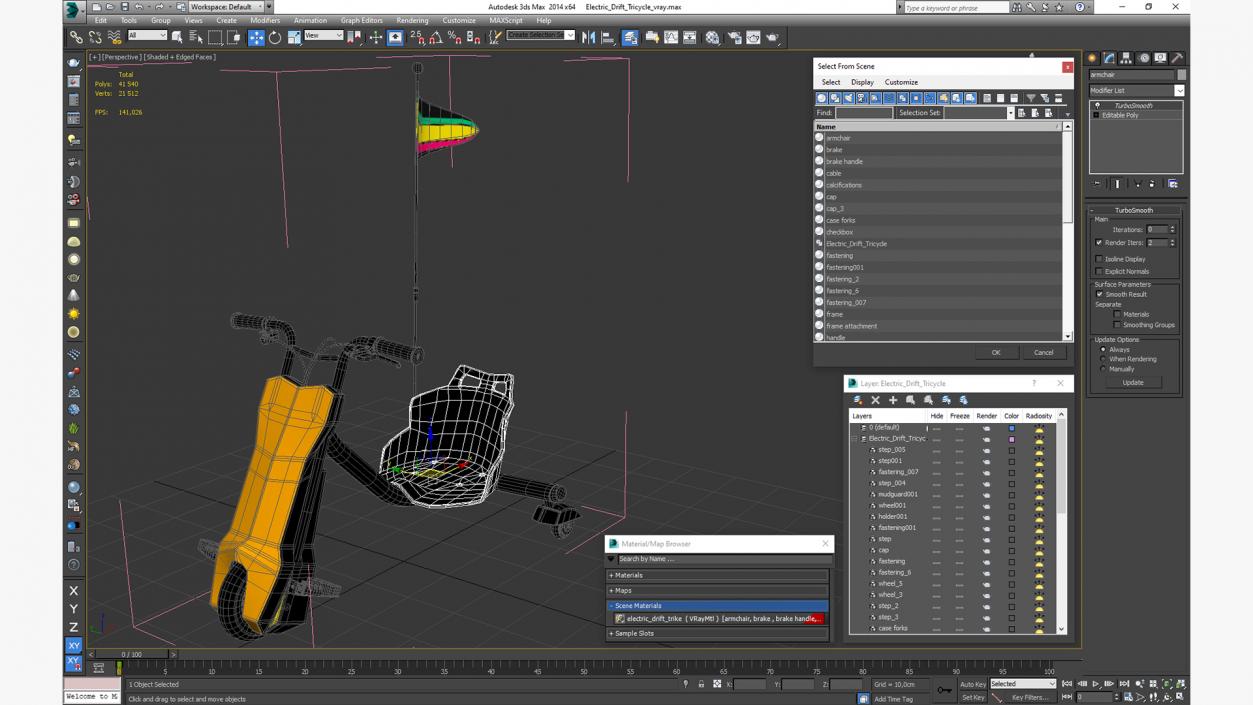 3D Electric Drift Tricycle model