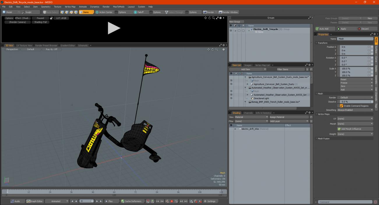 3D Electric Drift Tricycle model