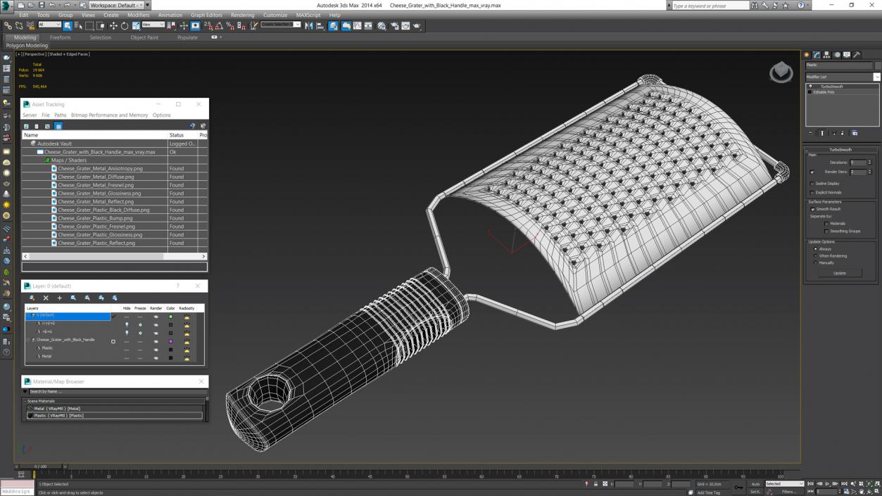 3D Cheese Grater with Black Handle