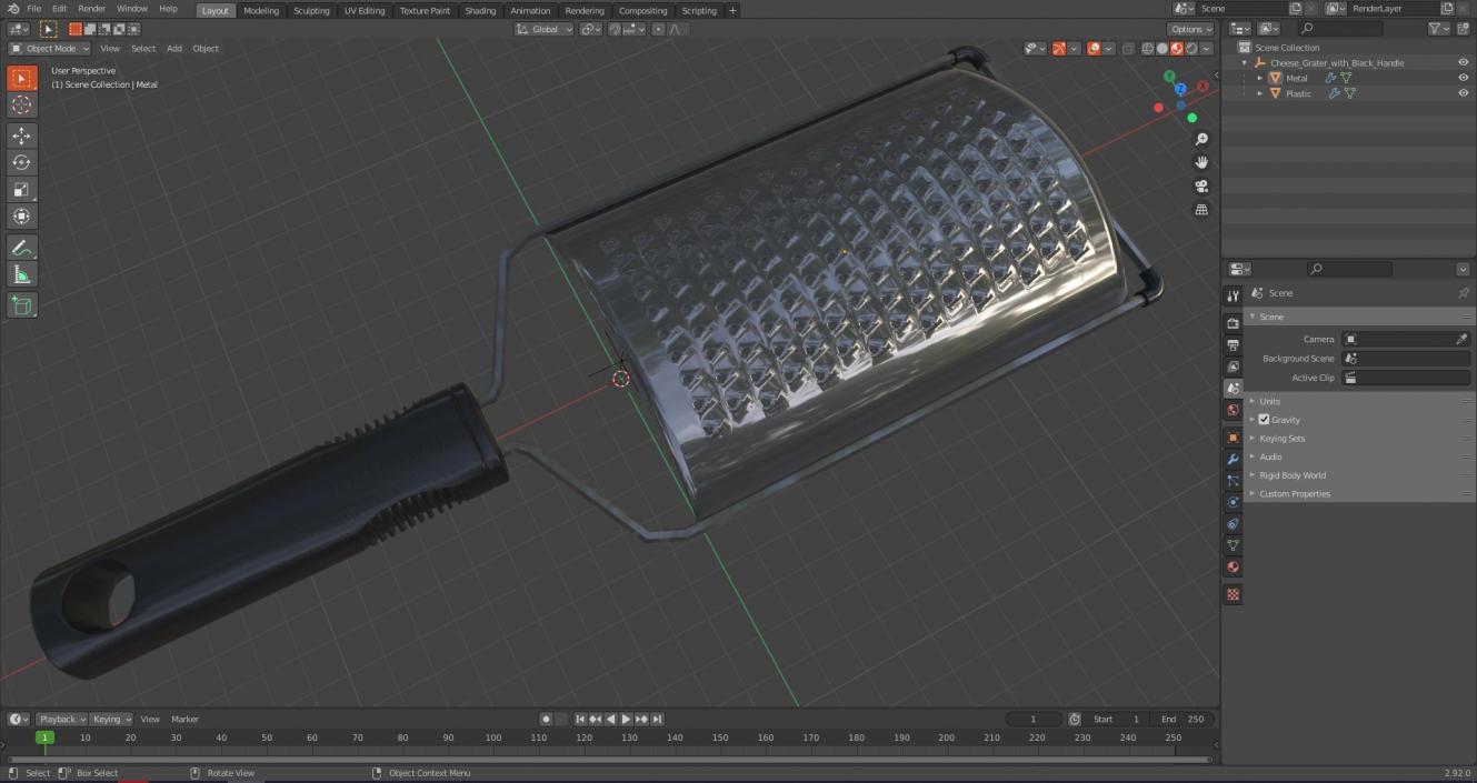 3D Cheese Grater with Black Handle