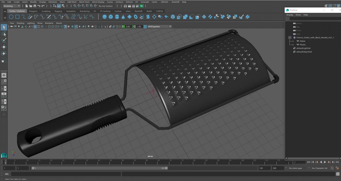 3D Cheese Grater with Black Handle