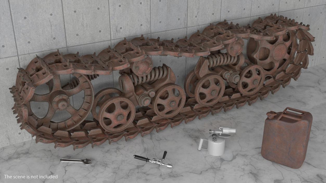 3D Old Caterpillar Track