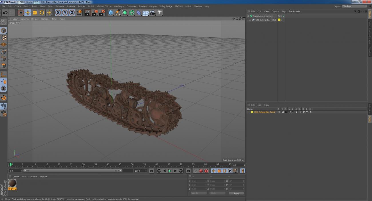 3D Old Caterpillar Track