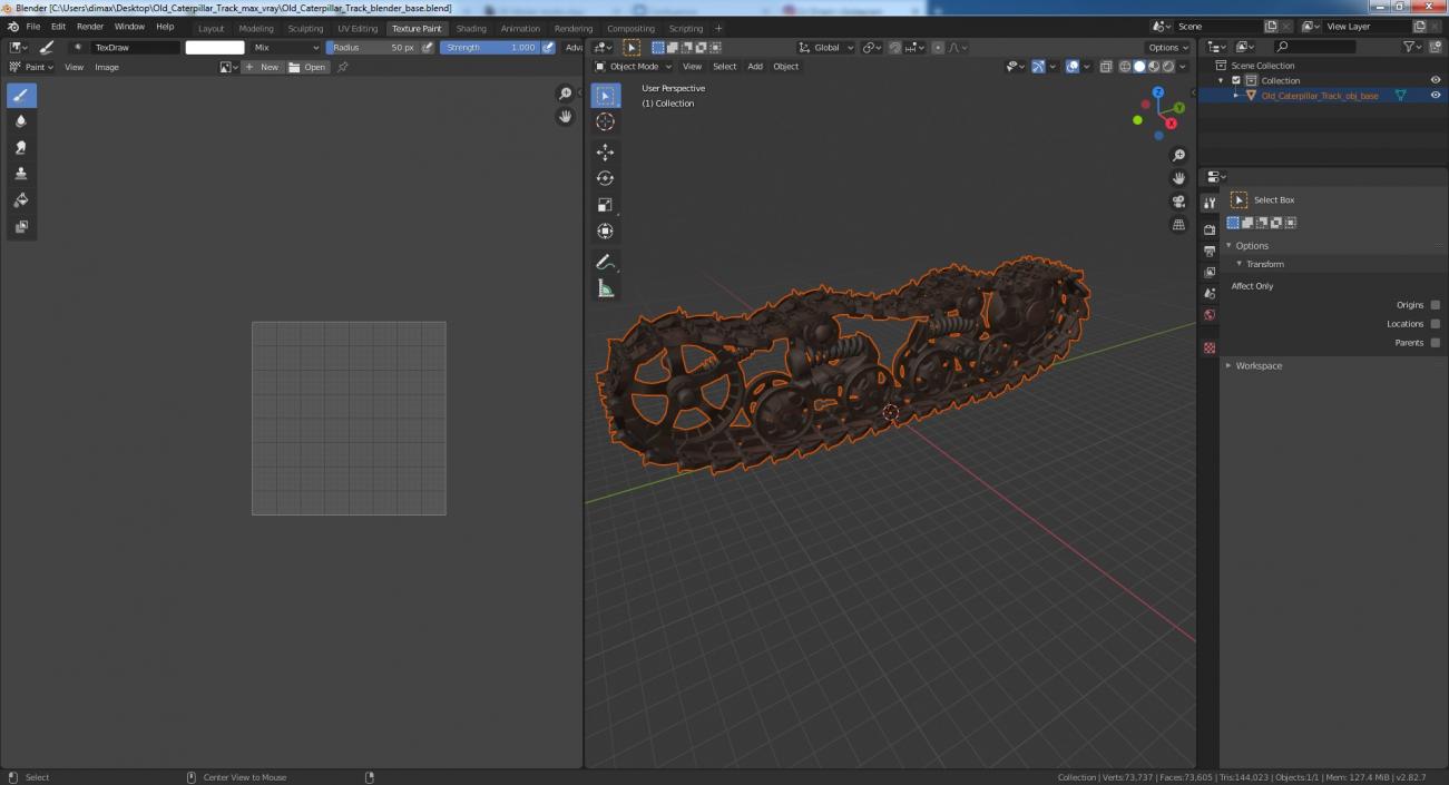 3D Old Caterpillar Track