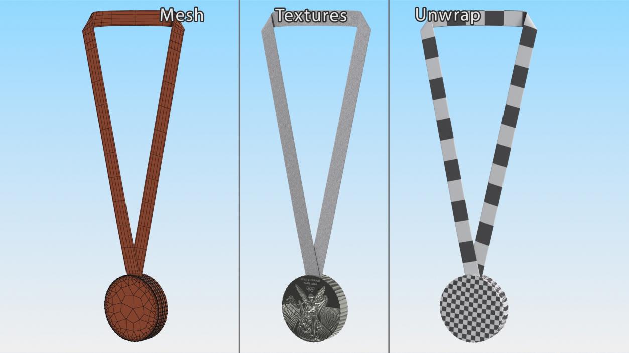 3D model Olympic Silver Medal 2024